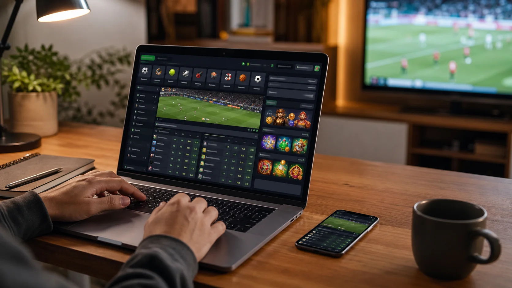 Plataforma betandyou em notebook e celular com apostas esportivas e cassino online